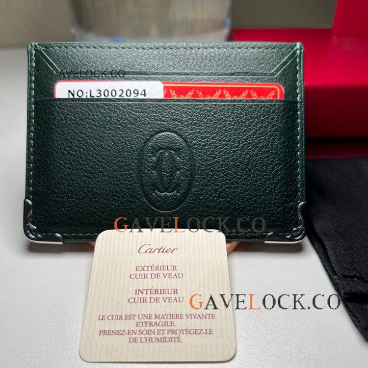 AAA Replica Cartier Must de Men Credit Card Holder Green
